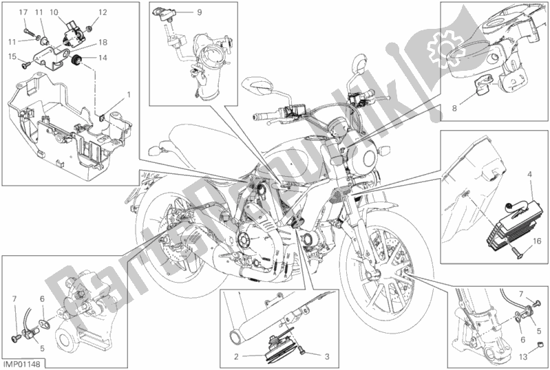 All parts for the 13d - Electrical Devices of the Ducati Scrambler Icon Thailand 803 2020